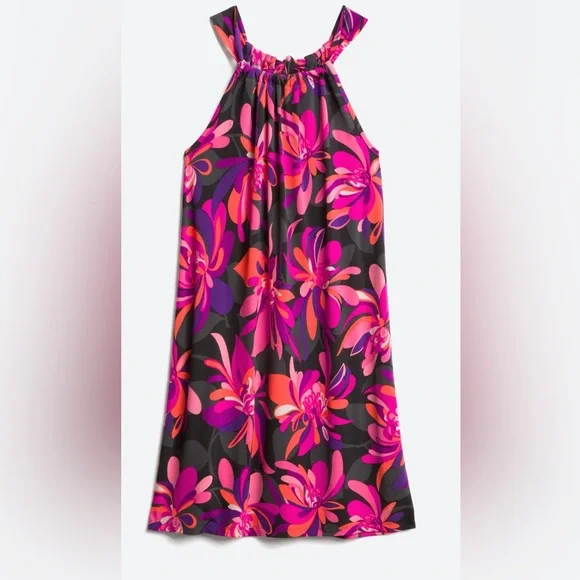 trina turk juju halter dress Trina Turk Women's Juju Floral Print Halter Neck Mini Dress Blue / S